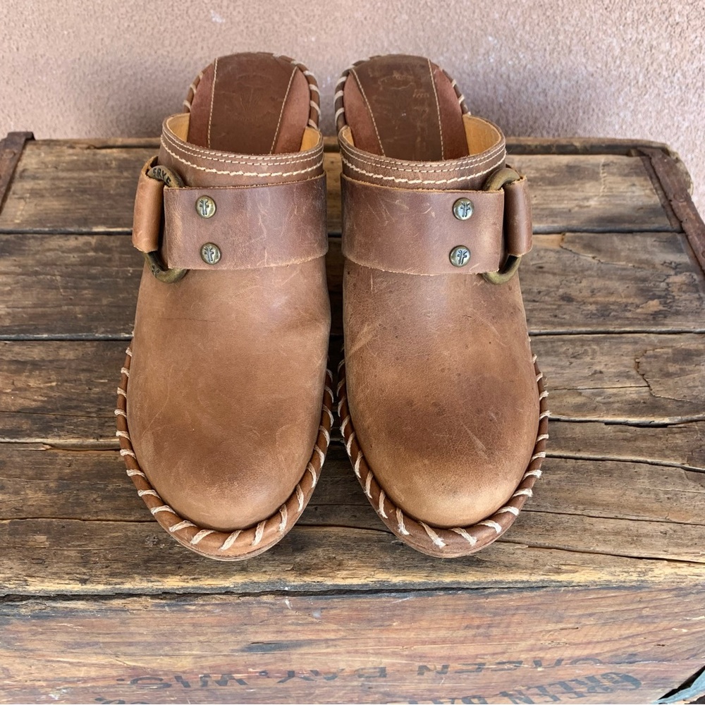 Frye Brown Leather Clogs/Mules - Picture 4 of 9